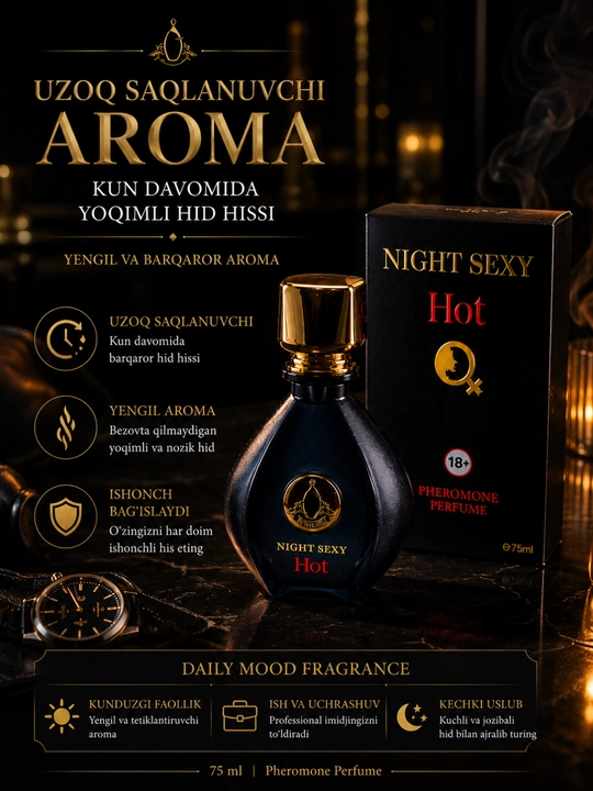 Ayollar va erkaklar uchun xushbo‘y atir, 75 ml