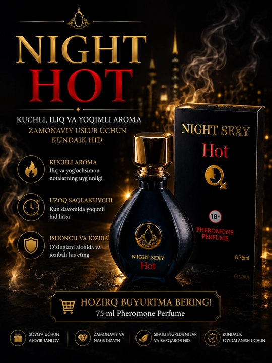Ayollar va erkaklar uchun xushbo‘y atir, 75 ml - 