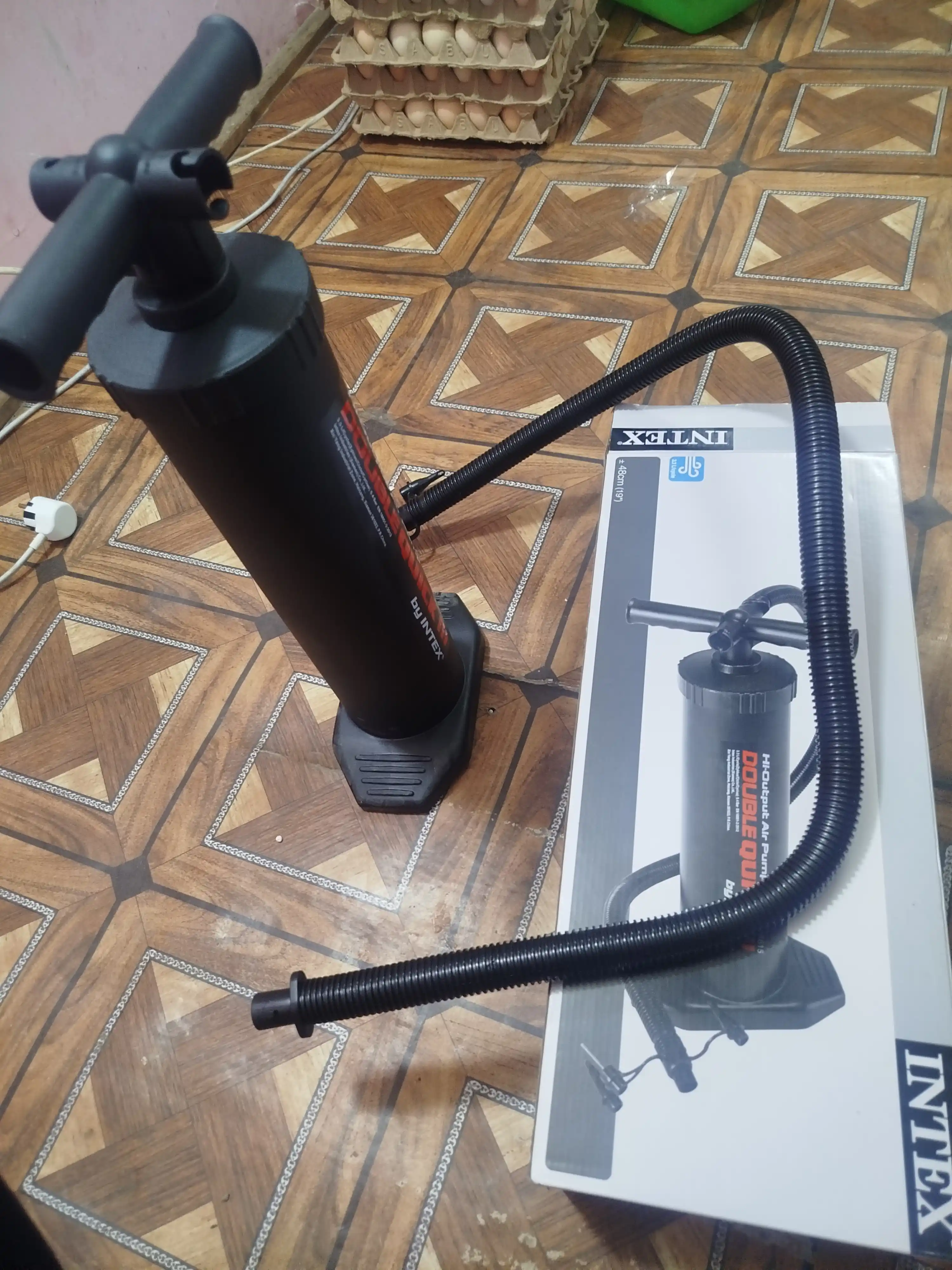 Ручной насос Intex 68615, 48 см, Double Quick III, со шлангом и 4 насадками