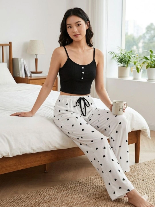 3 ta 1 da ayollar yozgi pijamasi, Pinterest uslubidagi to‘plam, zamonaviy va qulay