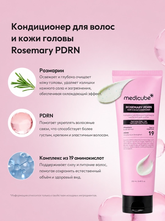 Medicube от выпадения и для роста волос розмарин PDRN, шампунь, бальзам, сыворотка