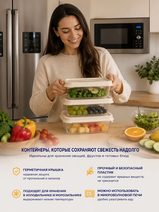 Konteyner 3 dona 18*13*6 - 