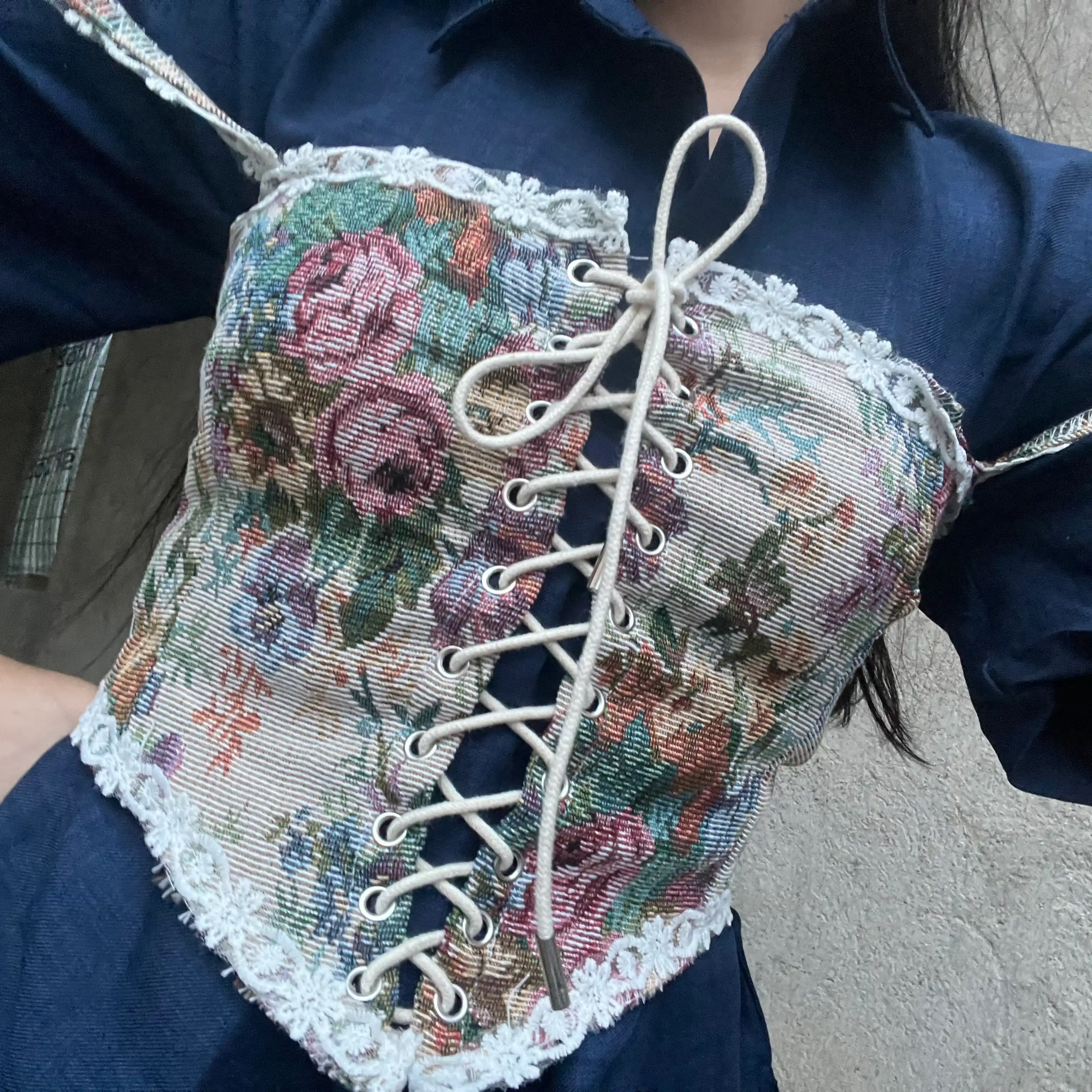 Vintage Floral ayollar korseti - retro uslubidagi nafis model