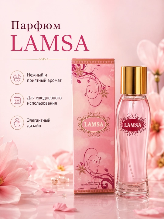 Lamsa ayollar atiri — Eau de Parfum gul hidi romantik 50ml 
