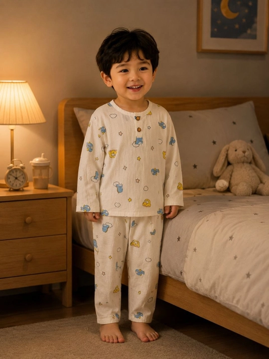 O‘g‘il va qiz bolalar uchun pijama – yumshoq va qulay uyqu kiyimi, 100% paxta, 2-6 yosh