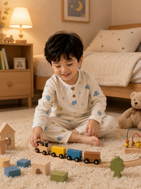 O‘g‘il va qiz bolalar uchun pijama – yumshoq va qulay uyqu kiyimi, 100% paxta, 2-6 yosh