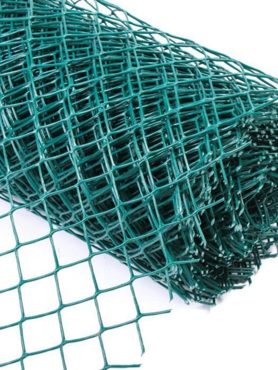 Пластиковая садовая сетка 25x25 мм, 1x20 м, зеленая, защитная и декоративная - 
