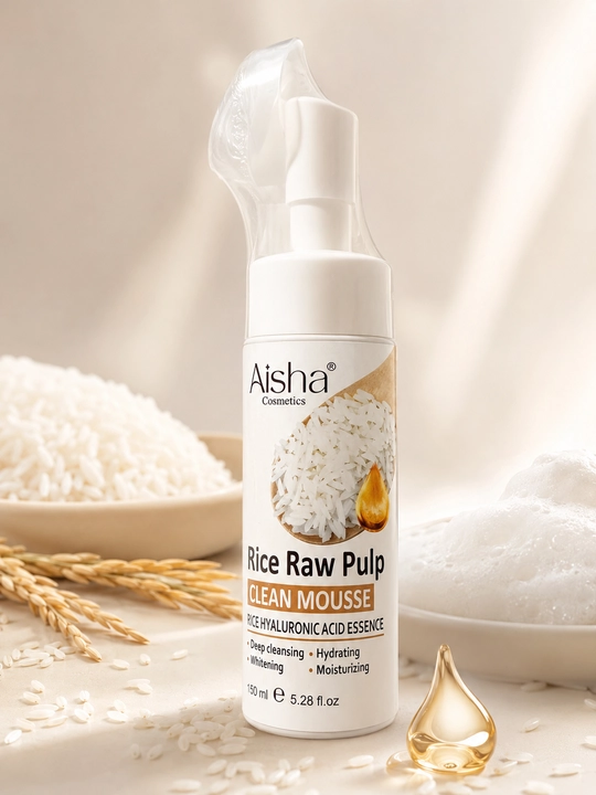 Aisha cosmetics рисовый мусс — очищающее средство с гиалуроновой кислотой 150 мл - 