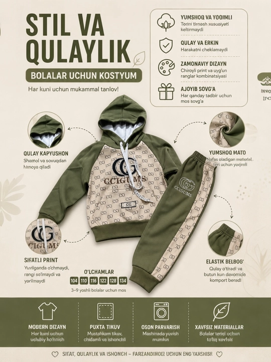 Dvoykalar.Kuzgi Bolalar dvoykasi. Bolalar kiyimlari. Qizlar uchun bolalar to‘plami - 