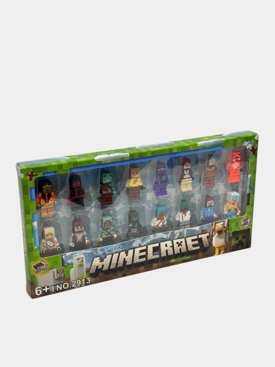 Minecraft figuralar to'plami 16 dona Maynkraft o'yinchoq lego mos aksesuar nabor
