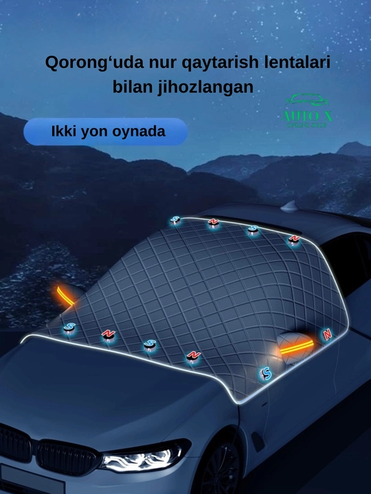 Avtomobil uchun universal loy muz va qordan ximoya tent 4 fasl uchun unversal o'lcham