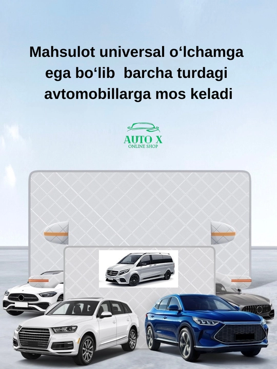 Avtomobil uchun universal loy muz va qordan ximoya tent 4 fasl uchun unversal o'lcham