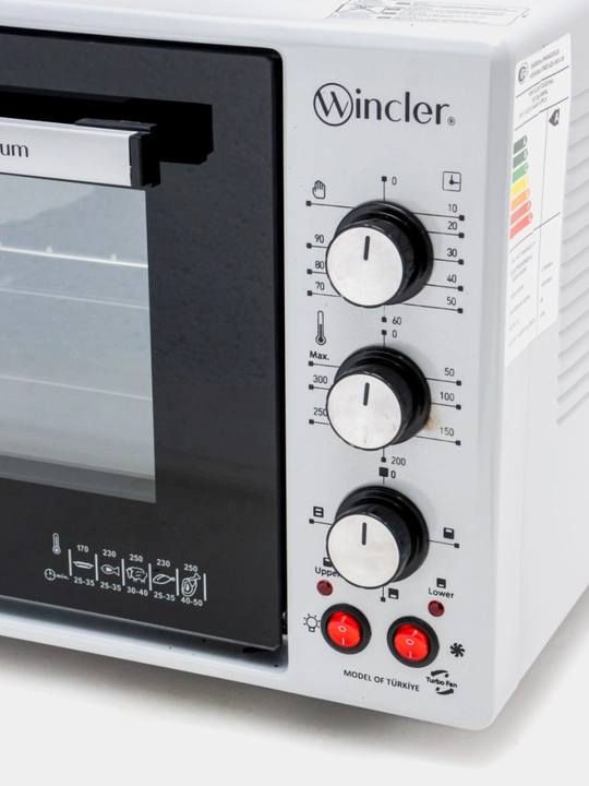 Wincler pechi elektr mini pech duxovka 60L, 5 yil kafolat, 300°C, kuchli va qulay model