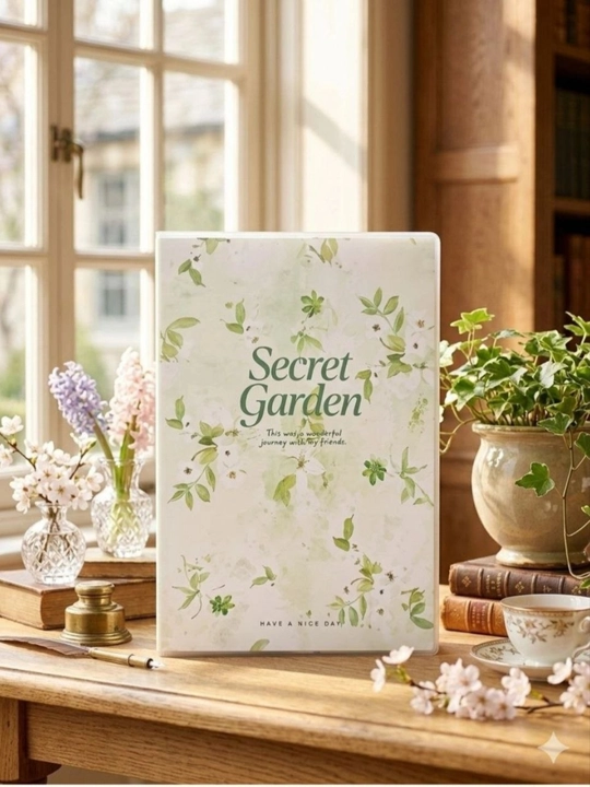 Блокнот Blaknot Secret Garden формата А5 — 52 листа, клетчатый узор, прозрачная обложка - 