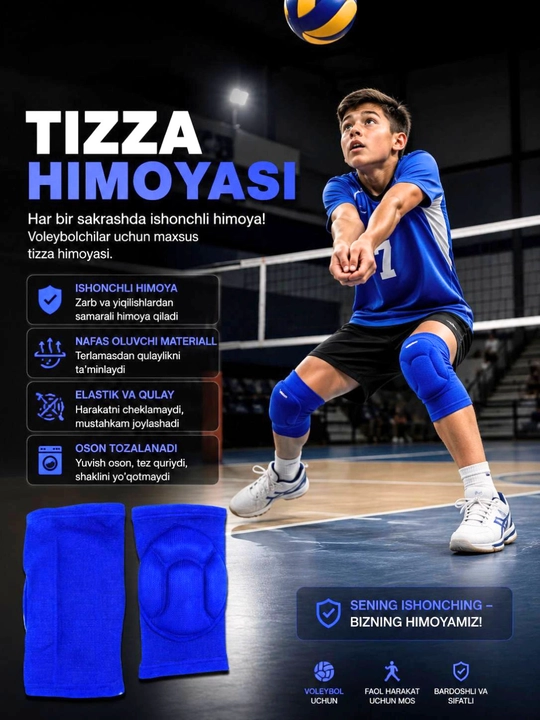 Voleybol, raqs va basketbol uchun tizzalari himoyalari, to'plamda 2 dona - 