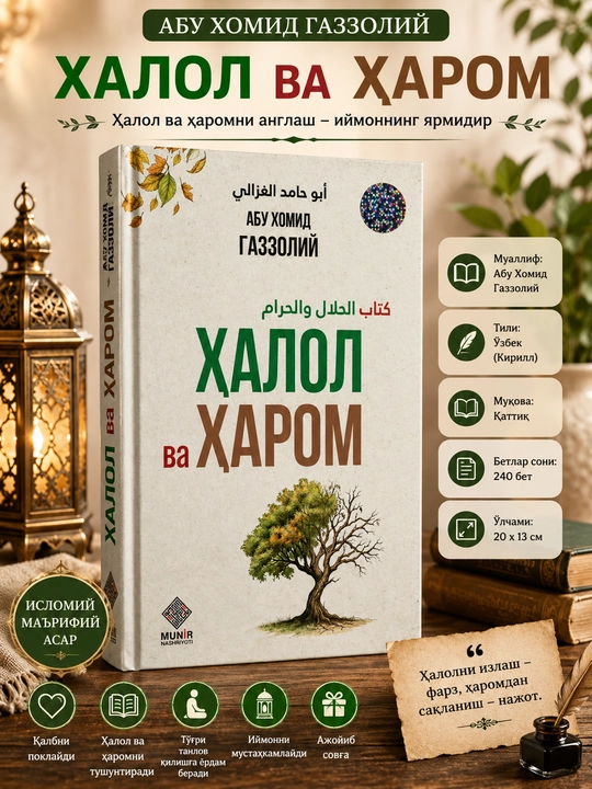 Halol va Harom — Abu Xomid G‘azzoliy Halol hayot va pok qalb haqida islomiy asar - 