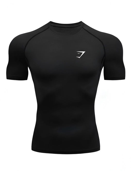 Erkaklar uchun oq Gymshark siqiluvchi sport futbolkasi va qulay