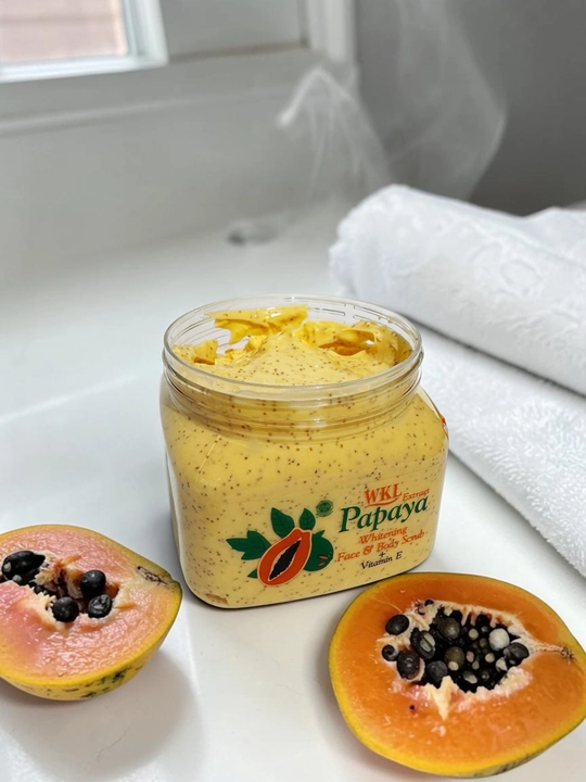 Terini ochartiruvchi papayya ekstrakti bilan boyitilgan yuz va tana uchun skrab, 450g