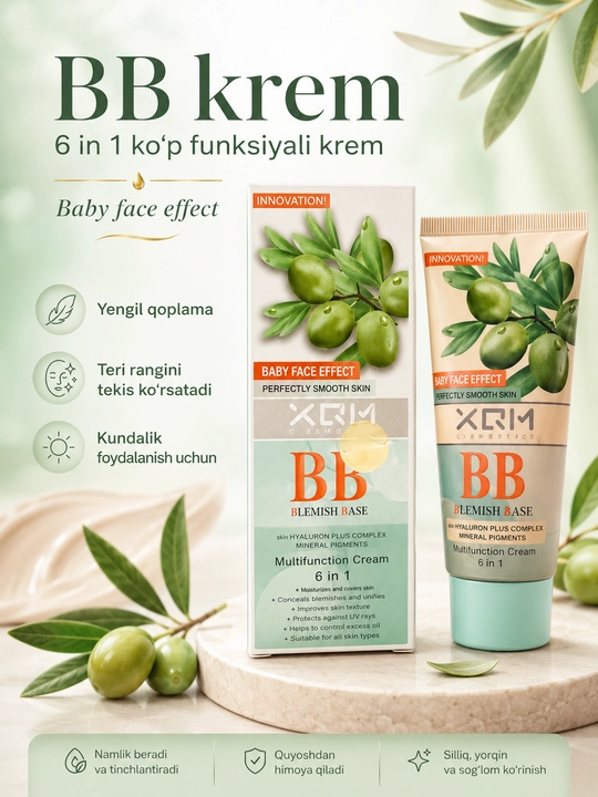 XQM BB крем Baby Face Effect — гиалуроновый мультифункциональный 6в1