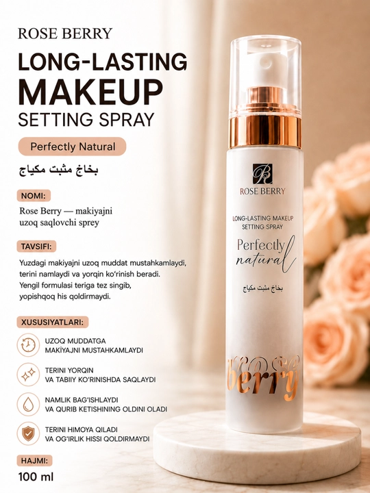 Rose Berry — спрей для фиксации и стойкости макияжа - 