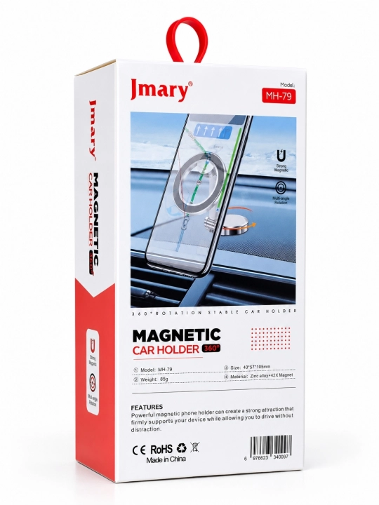 Jmary magnitli telefon ushlagich – 360° aylanuvchi avto holder