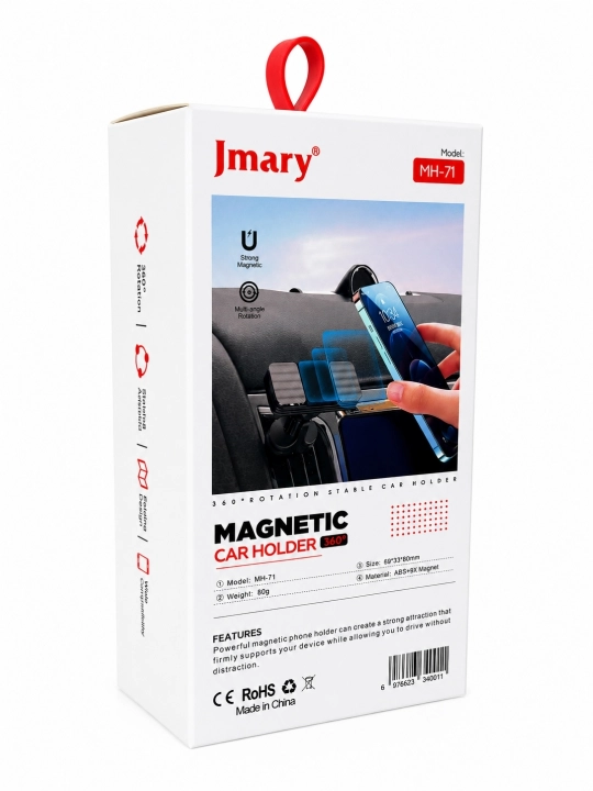 Jmary magnitli telefon ushlagich – 360° aylanuvchi avto holder
