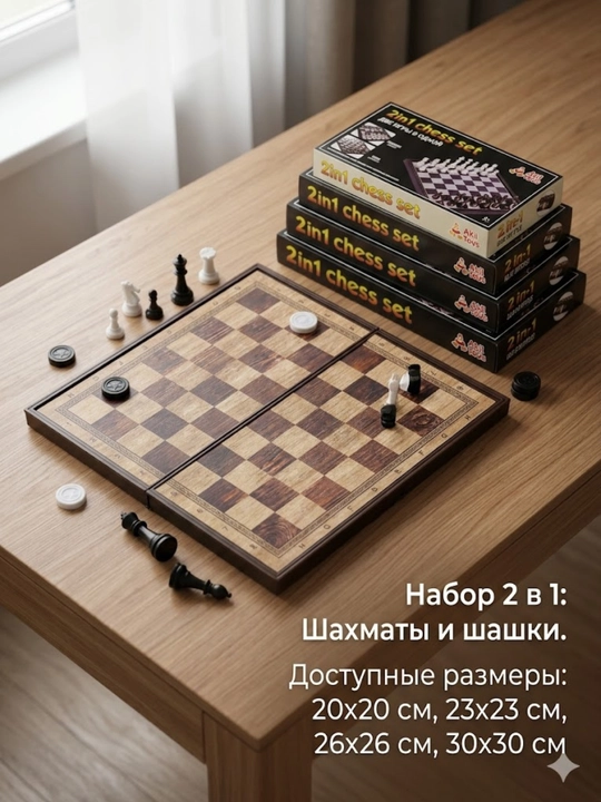 Шахматы и шашки 2 в 1 — классический игровой набор