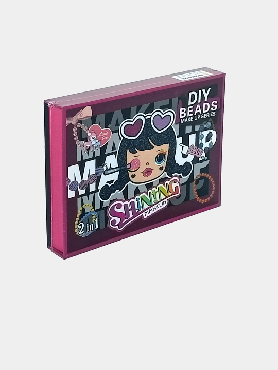 Bolalar kosmetikasi va boncuklar to'plami Shining Makeup 2 ta 1da