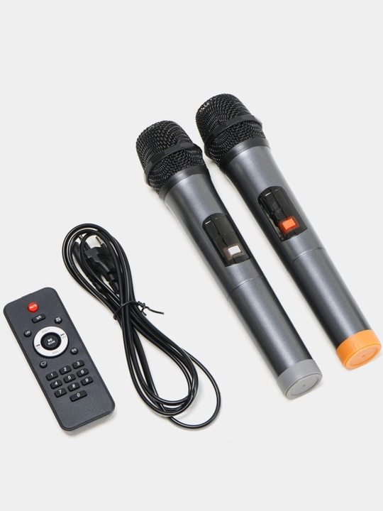 Katta simsiz kolonka AVCROWNS, 2 ta mikrofonli karaoke, bluetooth karnay, portativ kalonka