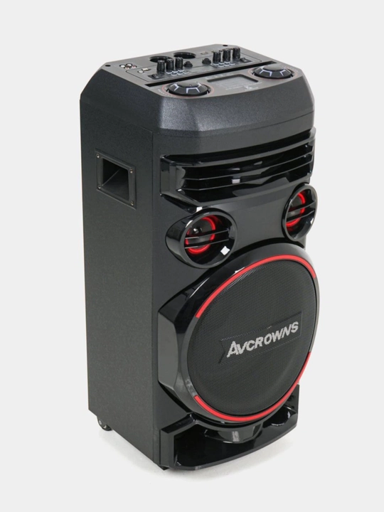 Katta simsiz kolonka AVCROWNS, 2 ta mikrofonli karaoke, bluetooth karnay, portativ kalonka