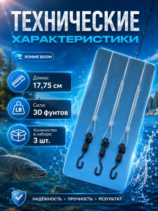 Готовый карповый монтаж-поводок