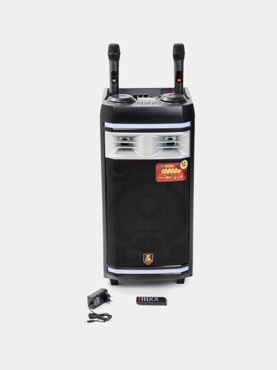 Katta simsiz kolonka AVCROWNS, 2 ta mikrofonli karaoke, bluetooth karnay, portativ kalonka