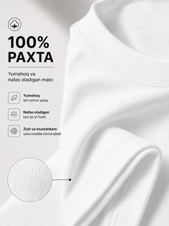 Ayollar va erkaklar uchun futbolka oversize 100% paxta oq/qora M-3XL