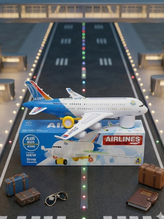 Игрушечный самолет, самолет с LED, музыкальный самолет, Airbus A380 игрушка - 