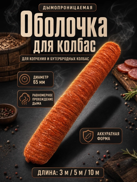 Polimer kolbasa qobig‘i 65mm - 
