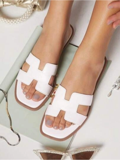 Женские летние шлёпанцы — FADIORA-HERMES-БЕЛЫЙ-40