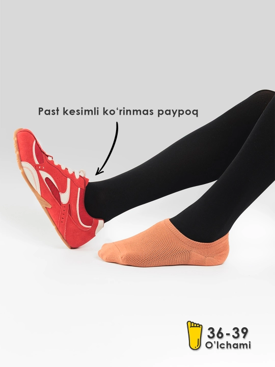 Ayollar paypog‘i, kalta izli, silikonli paxta paypoq