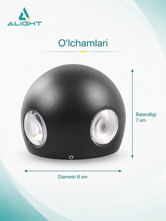 ALIGHT LED devor chirog‘i, 3000K, alyumin bra