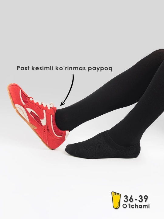 Ayollar paypog‘i, kalta izli, silikonli paxta paypoq