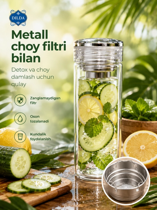 Shisha butilka ichimliklar uchun termos - suv, choy qahva va ichimliklar uchun, 200–350 ml - 