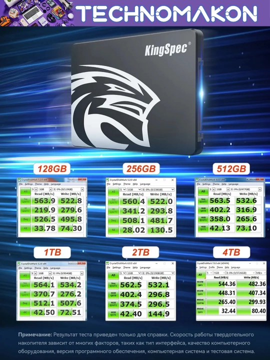 Ichki SSD-disk KingSpec 128/256/512 GB/1–2 TB hajmdagi qattiq disk SSD