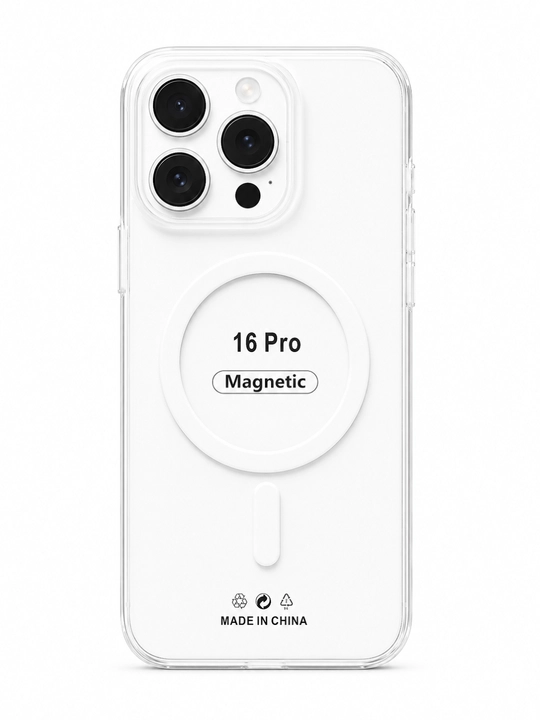 IPhone 17, 16, 15, 14, 13, 12, 11 Pro Max, Pro, Air MagSafe uchun shaffof g‘ilof
