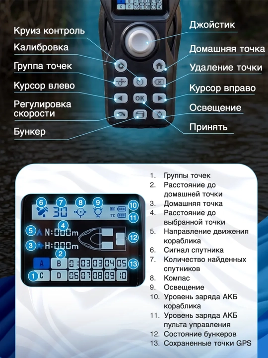 GPS navigatsiyali baliq ovlash uchun prikormka kemasi V802 Pro