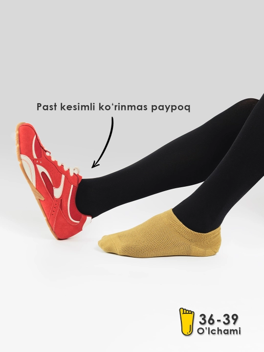 Ayollar paypog‘i, kalta izli, silikonli paxta paypoq