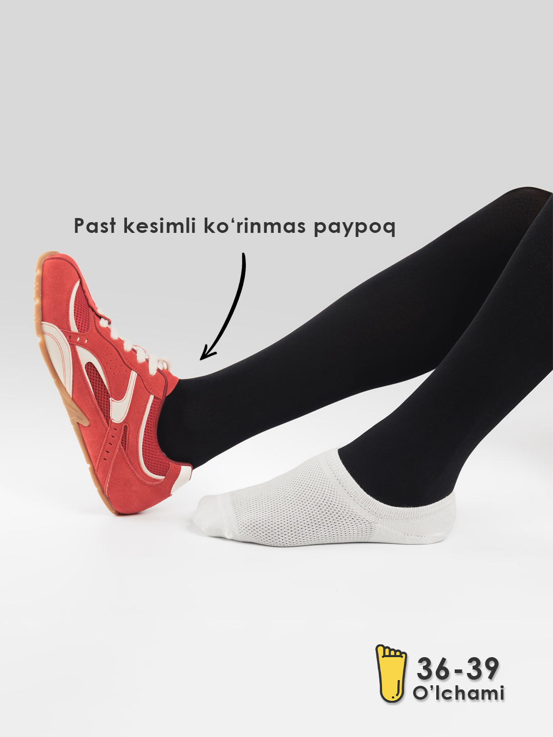 Ayollar paypog‘i, kalta izli, silikonli paxta paypoq
