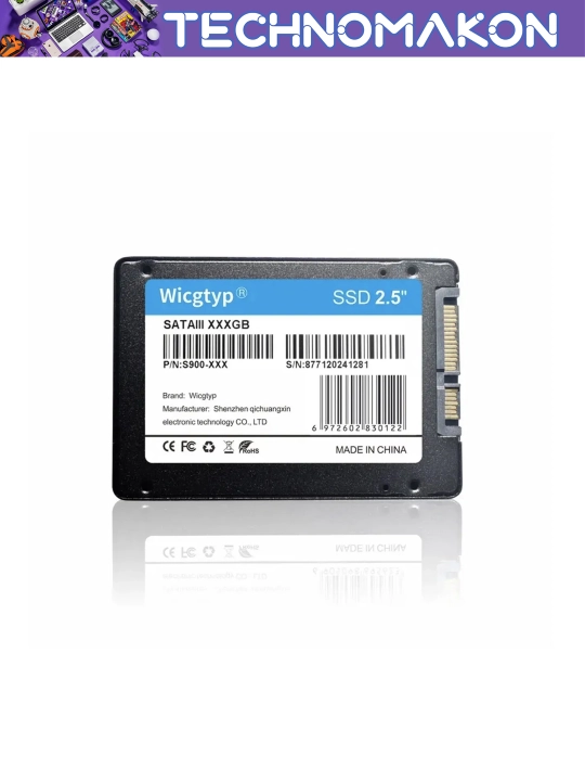 Ichki SSD-disk Wicgtyp 120/128, 256, 512 GB/1–2 TB hajmdagi qattiq disk SSD