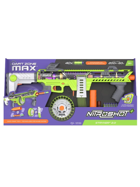Dart Zone Max Nitroshot Stryker 2.0 o‘q va nishonli blaster - 