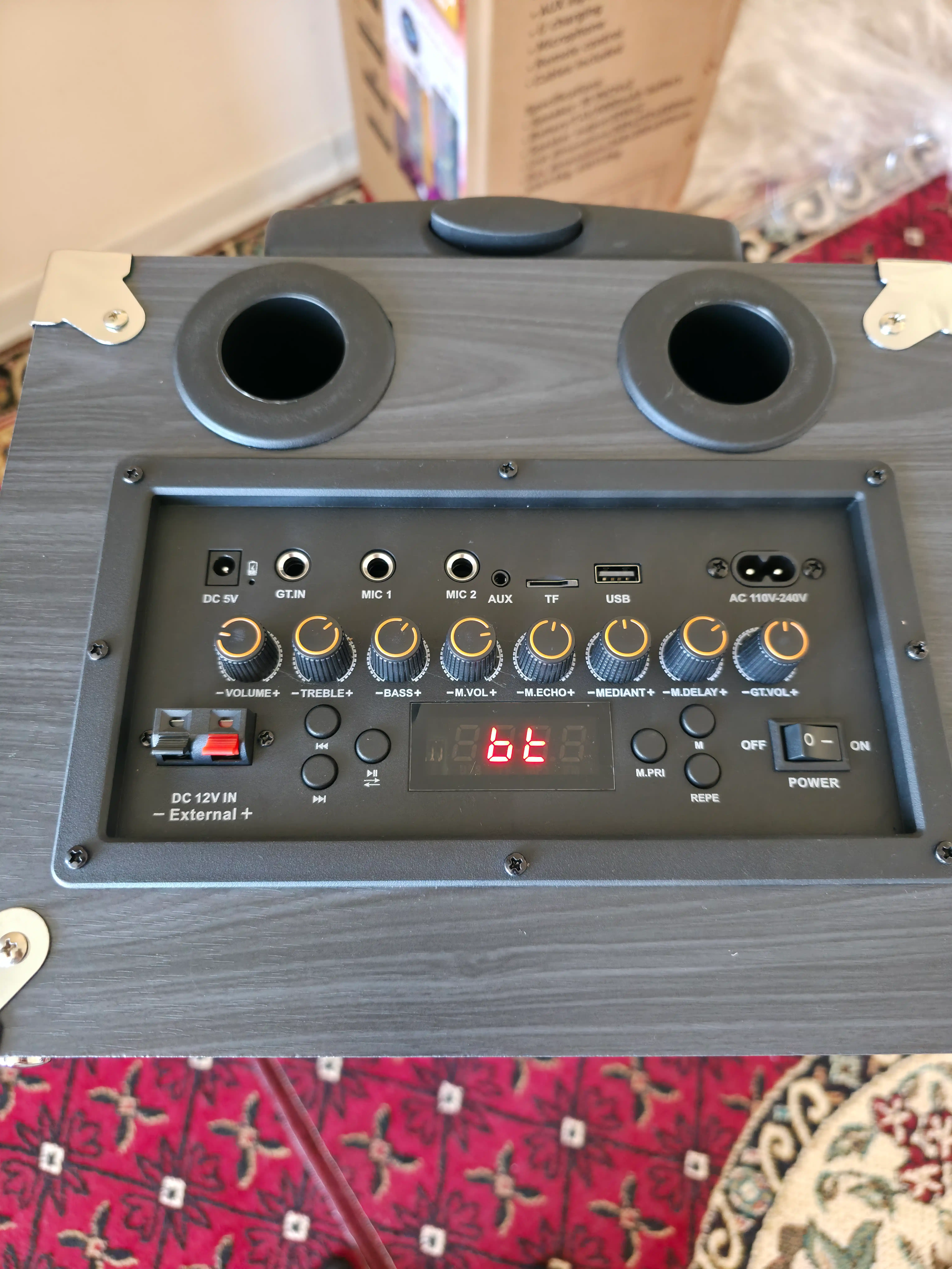 Колонка караоке, портативная беспроводная колонка с микрофоном Bluetooth, с пультом
