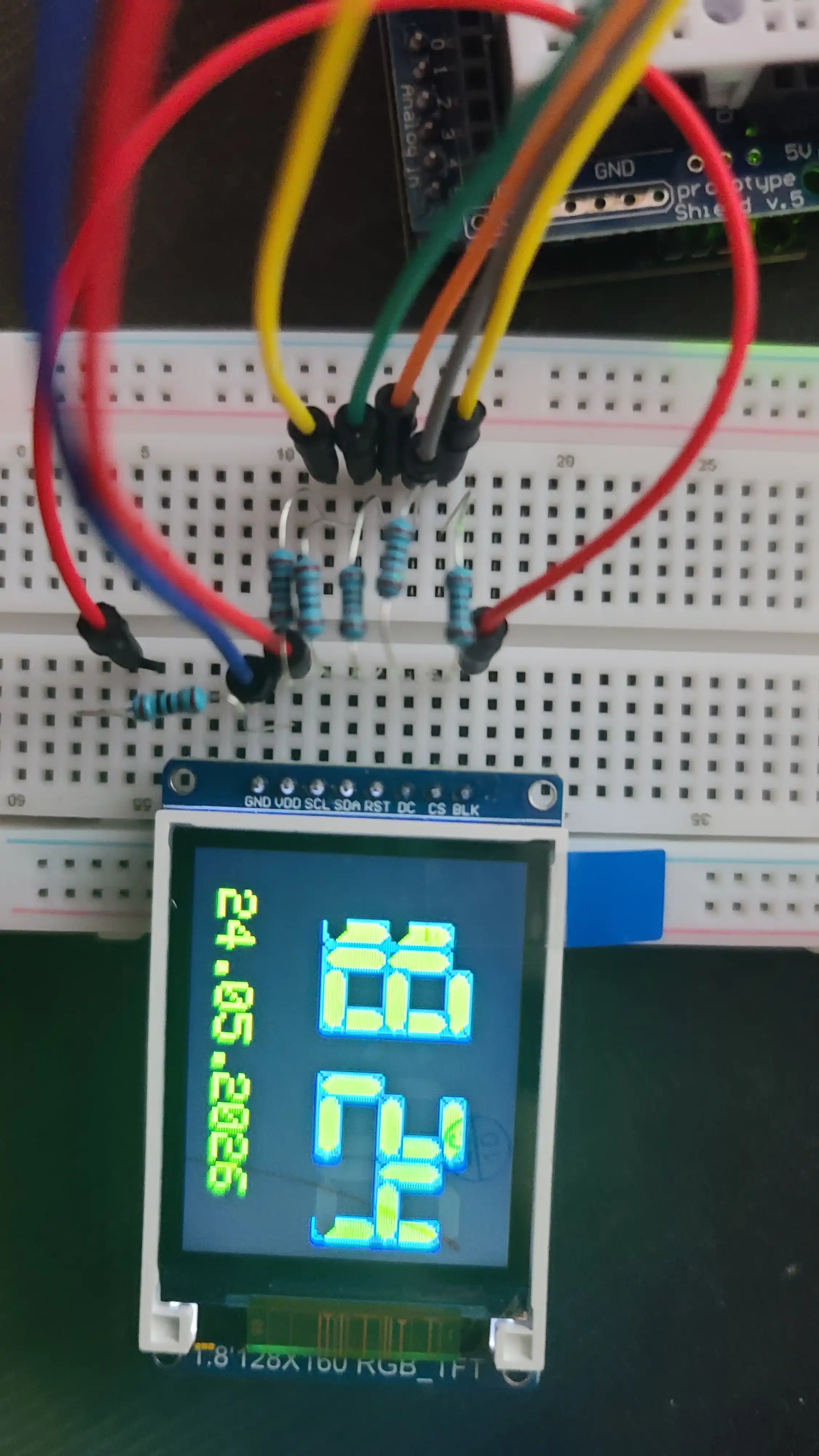 LCD displey rangi 128160, 1,8" TFT (ST7735S)