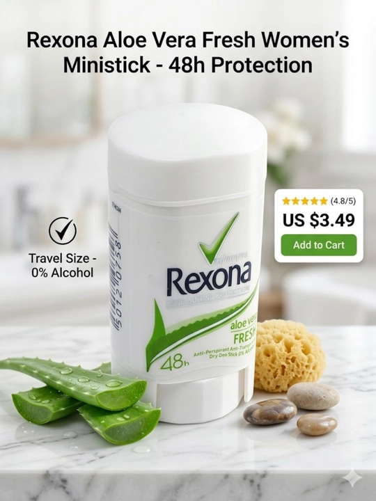 Mini Aloe Vera Fresh антиперспирант стик 48 часов, дезодорант 0% спирта